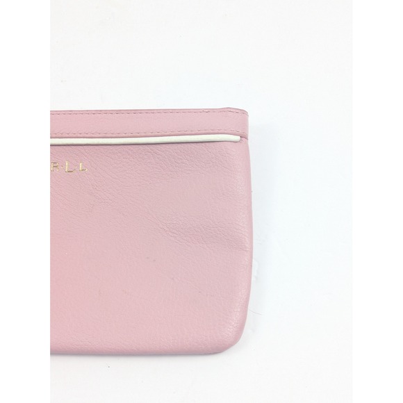 Ralph Lauren Pink Leather Wristlet Clutch Pouch RLL Logo Gold Zip Womens - Picture 5 of 14